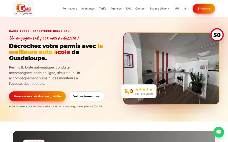 Aperçu du site Auto-école GMG