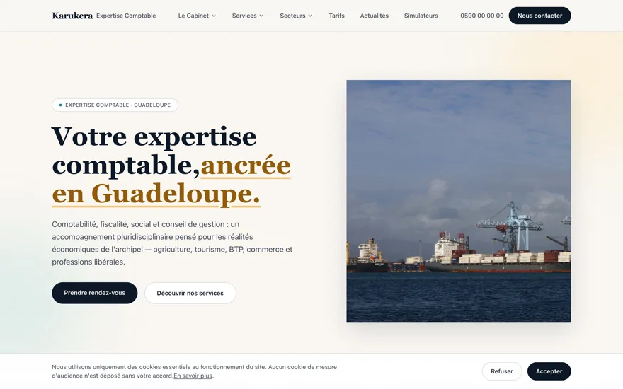 Aperçu de la maquette Karukera Expertise Comptable