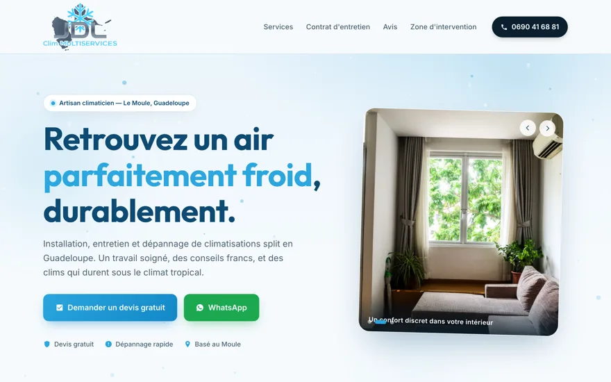 Aperçu du site JDL Clim