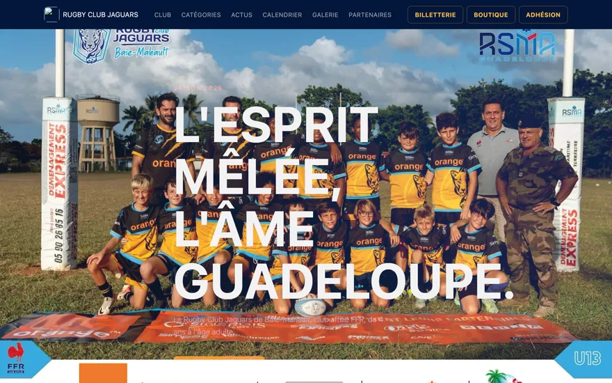 Aperçu de la maquette Rugby Club Jaguars